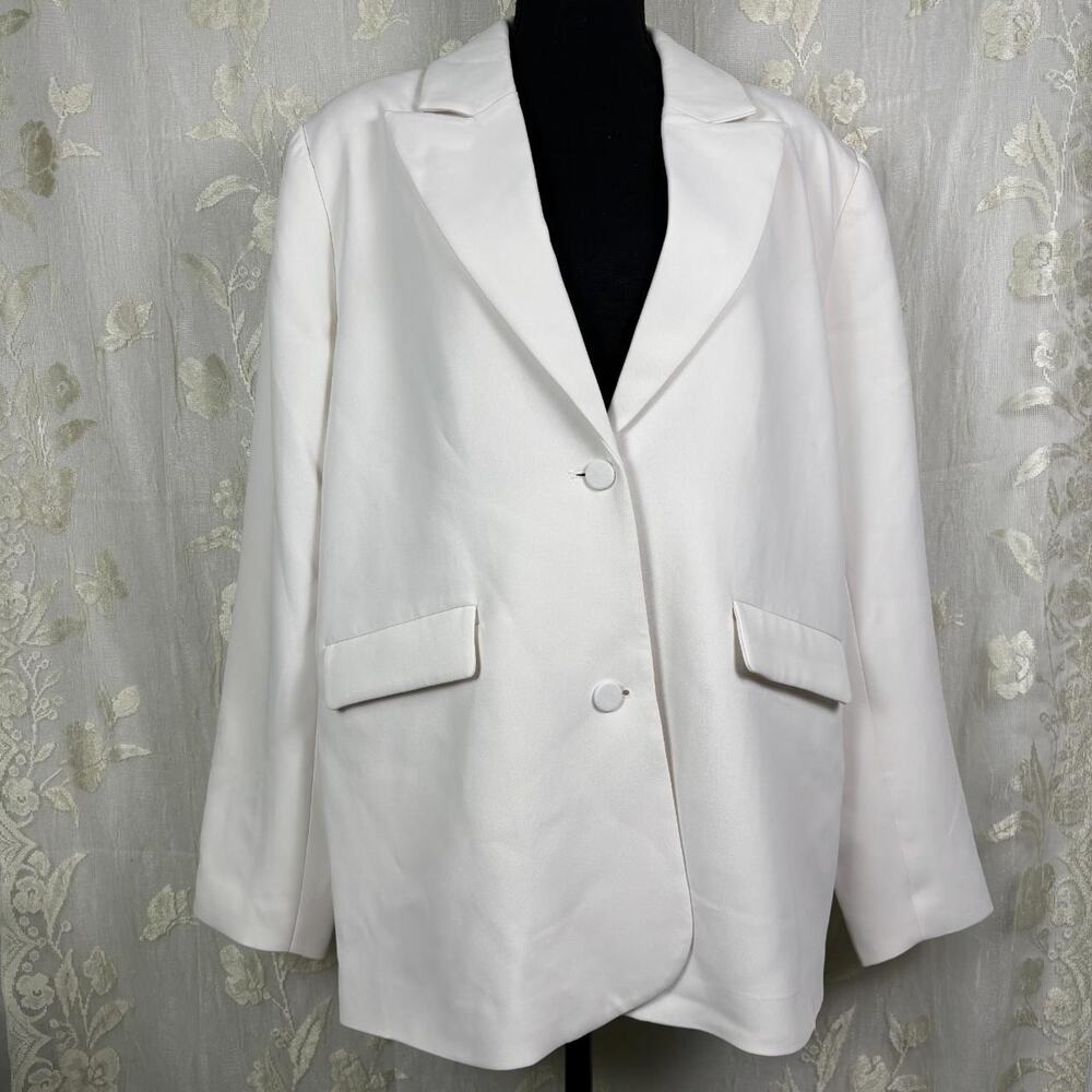 NWT Good American Ivory Executive Oversized Blazer MSRP $169 Size 1/2 (S/M)